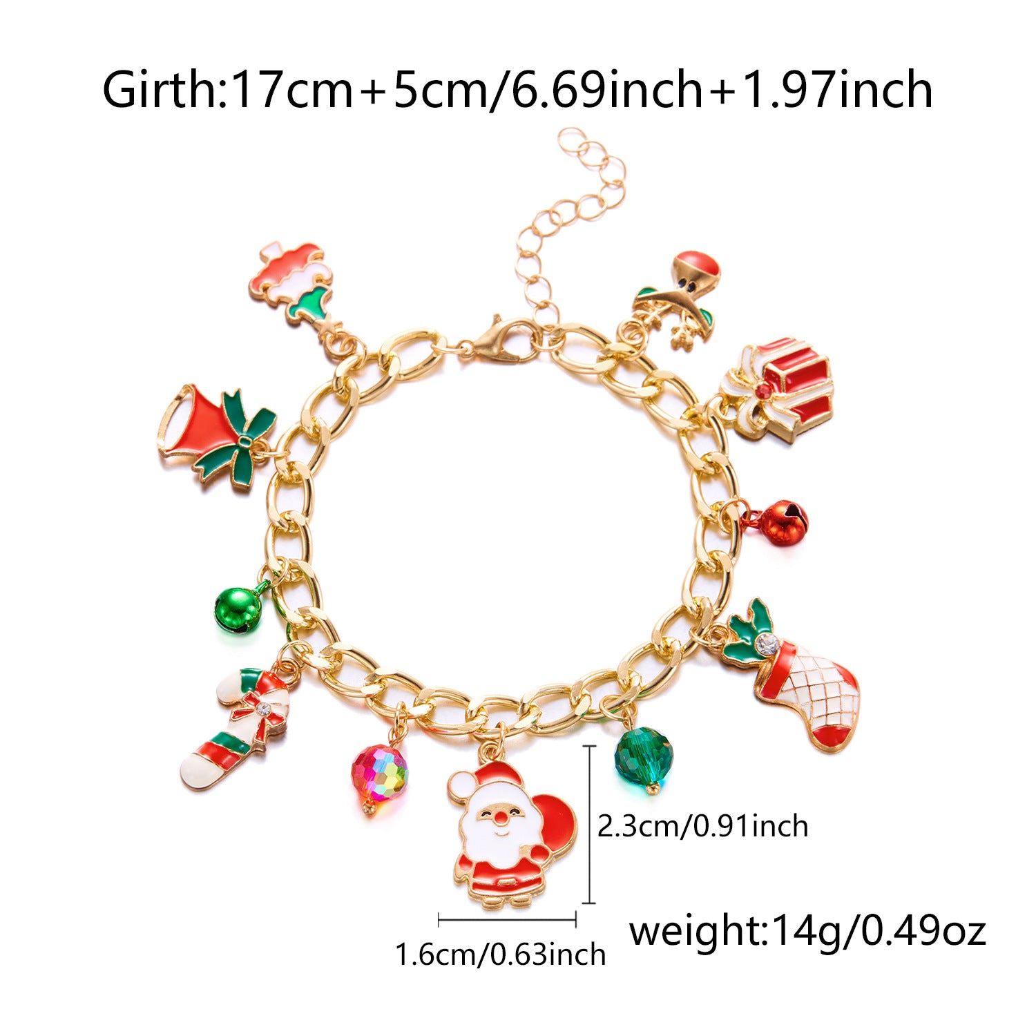 Wholesale Christmas Snowflake Elk Bell  Pull-Out Bracelet