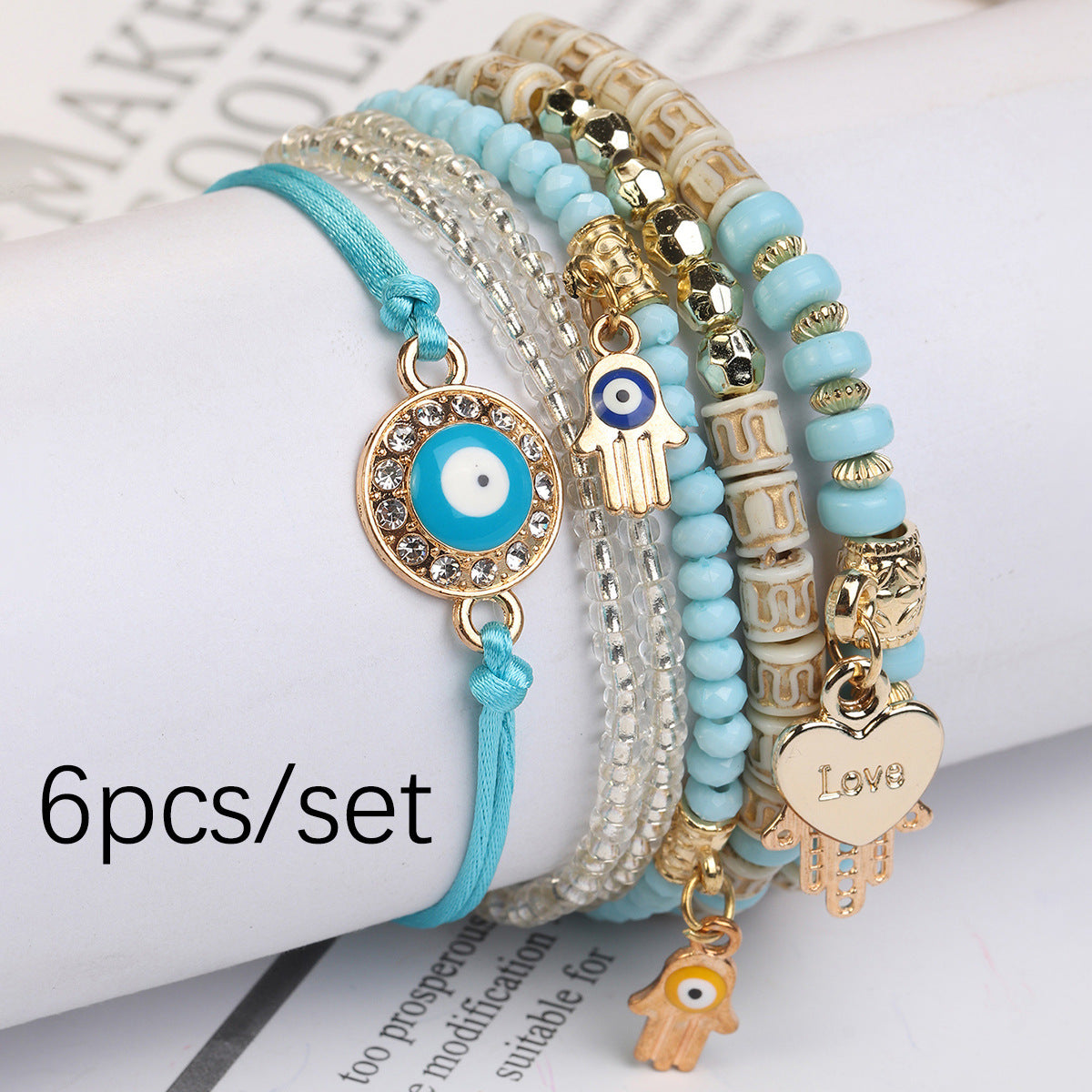 Wholesale Demon Eye Adjustable Braided Rope Multi-layer Bracelet ACC-BT-Lijie007