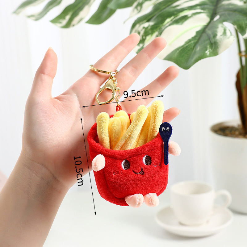 Wholesale Cartoon Chips Burger Hot Dog Plush Keychain ACC-KC-XiaW002