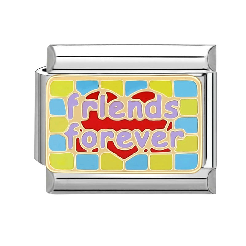 Wholesale Italian Charm Bracelet 9mm DIY Splicing Cartoon Cute Titanium Steel Composable Bracelet