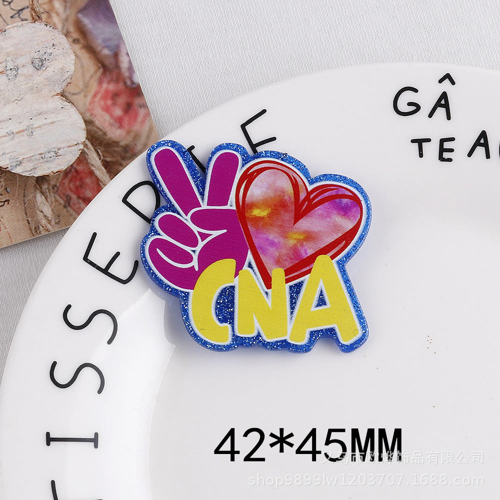 Wholesale 10pcs DIY Flatback Cartoon Acrylic Flatback Badge Reels Retractable Keychain DIY Accessories ACC-FK-OuYe001