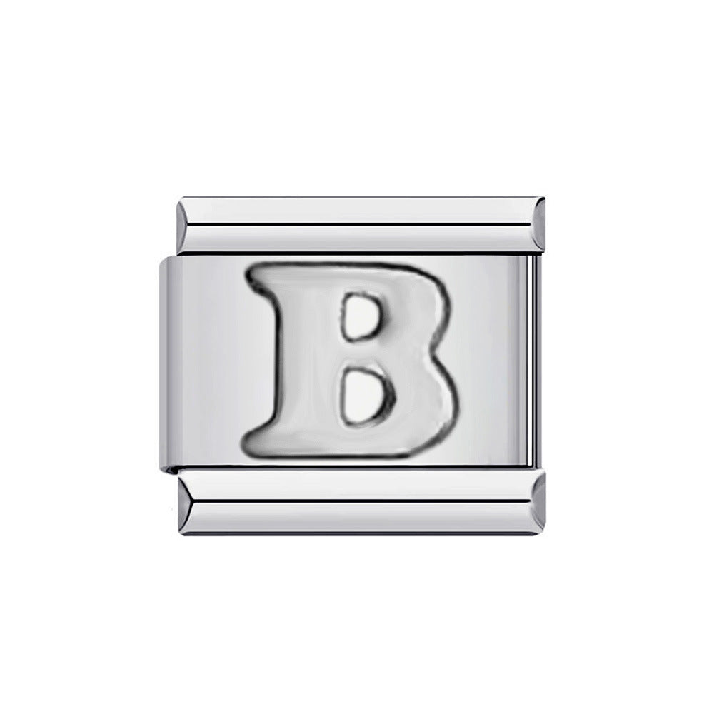 Wholesale Italian Charm Bracelet 9mm DIY Splicing Removable English Letters Stainless Steel Composable Bracelet