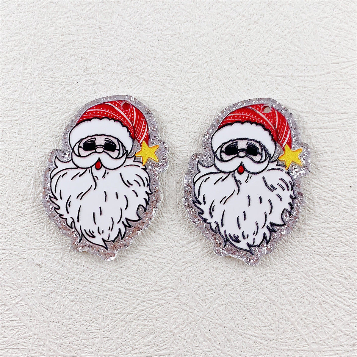 Wholesale 10pcs  Acrylic Print Color Christmas Tree  Snowman  Pendant