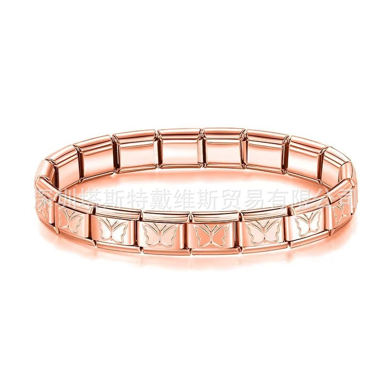 Wholesale  Italian Charm Bracelet 9mm DIY  single-section  Creative Stainless Steel Composable Bracelet