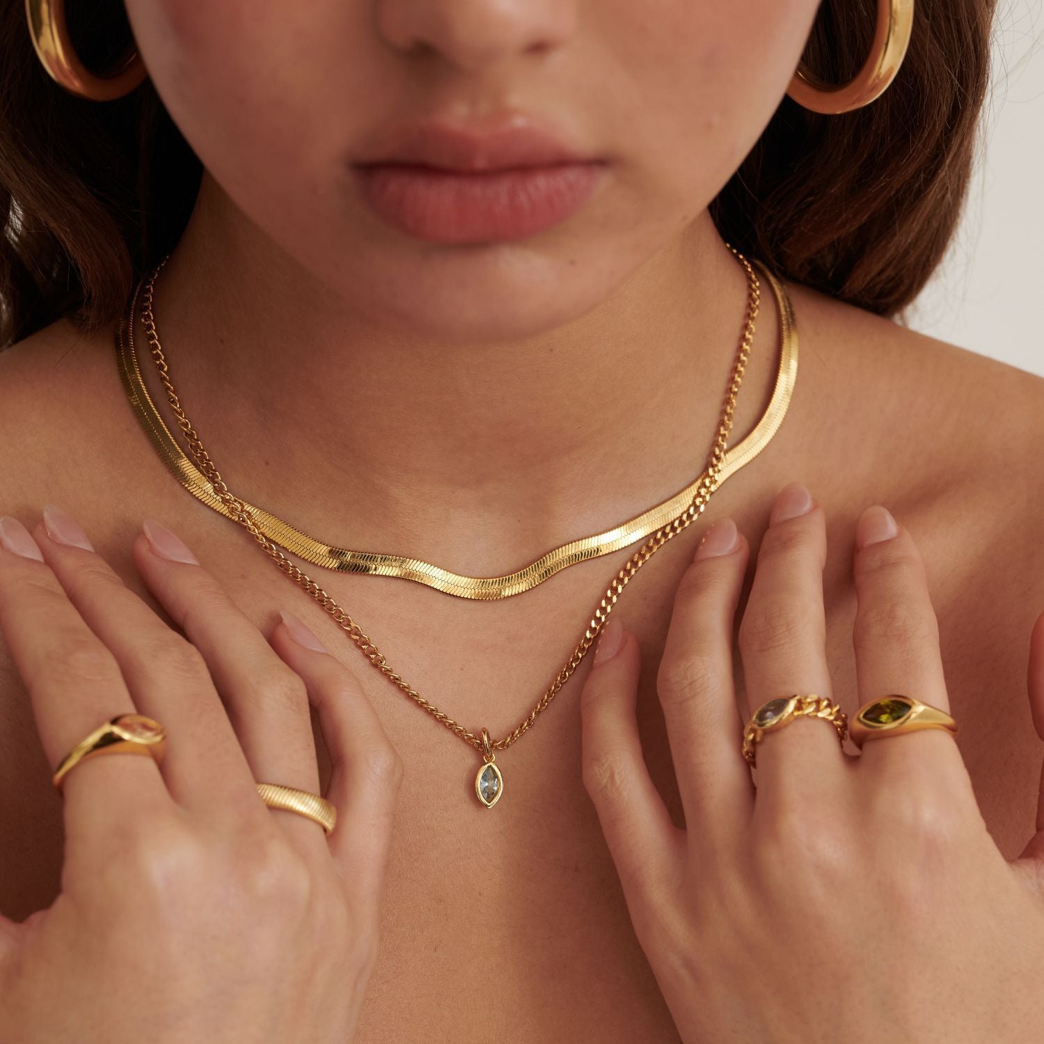 Wholesale  Titanium Steel Horse Eye Zircon Necklace