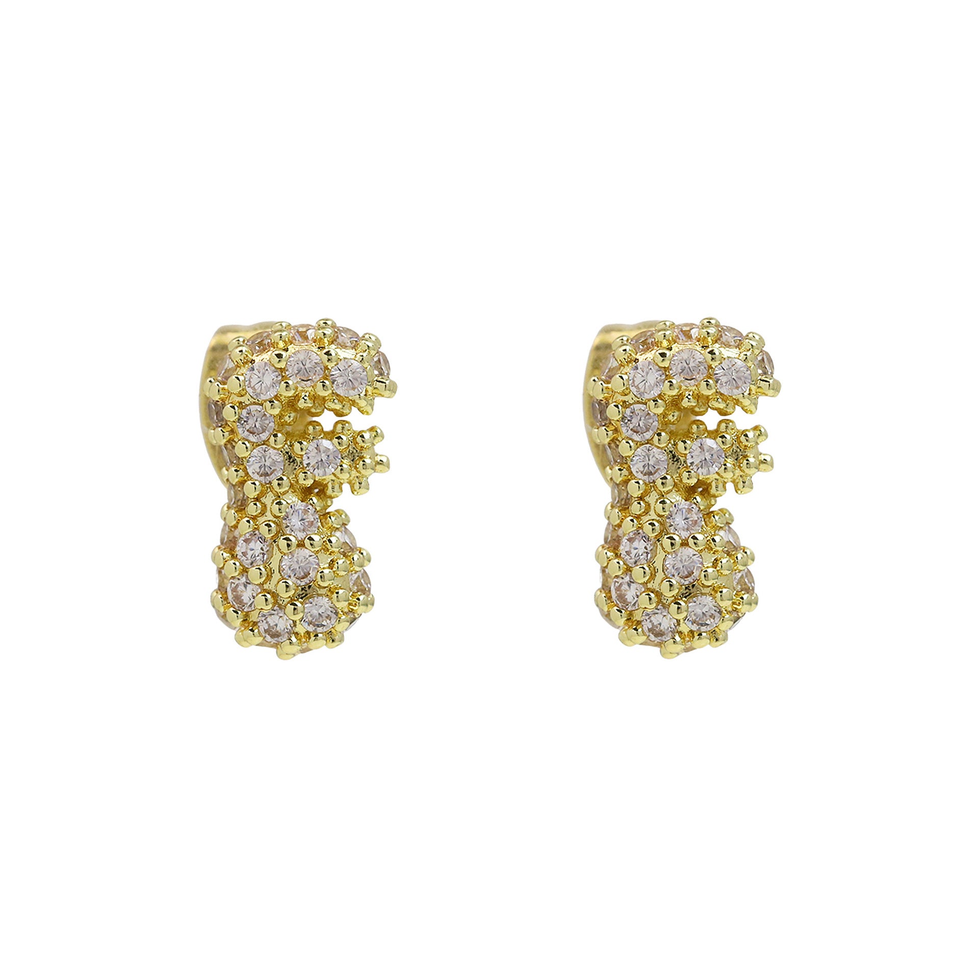 Wholesale 18k Brass Balloon Bubble Zircon small size 26 English Cute Letter Earrings
