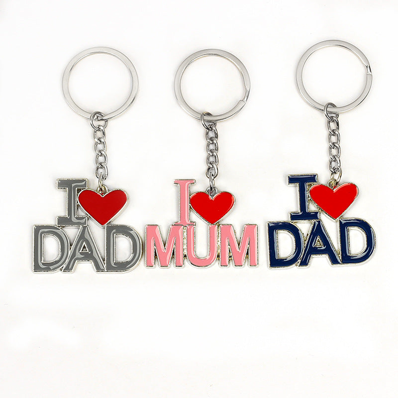 Wholesale Father's Day I OVE DAD Mother's Day Metal I LOVE MUM Keychains ACC-KC-HongAo014
