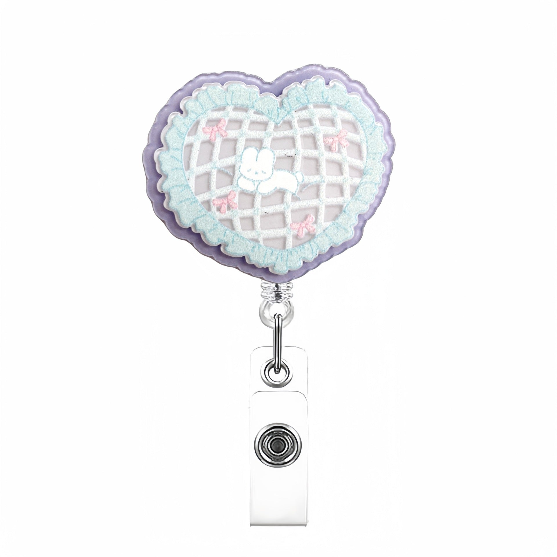 Wholesale Cute Cartoon Acrylic Retractable Clip Badge Keychain