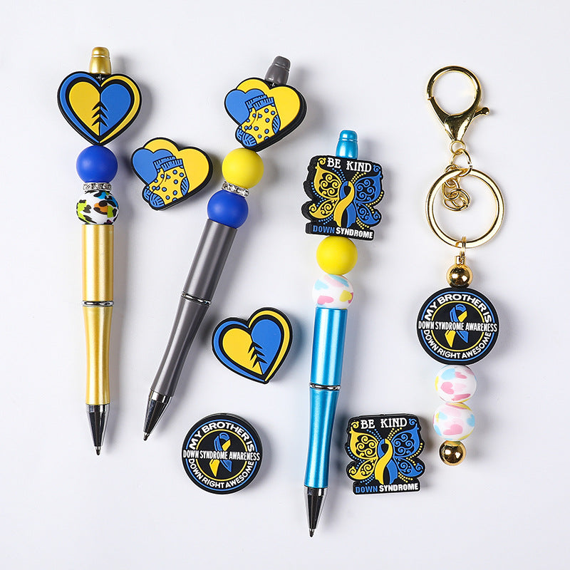 Wholesale 20pcs Heart Shape Cartoon Butterfly Silicone Focal Beads ACC-BDS-RongFa033