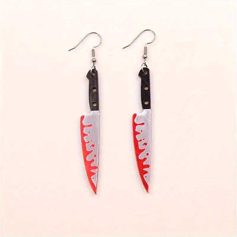 Wholesale Halloween Bloody Knife Earrings