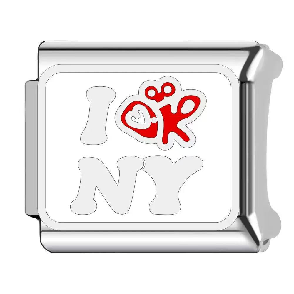 Wholesale  Italian Charm Bracelet 9mm DIY dripping paint Creative Stainless Steel Composable Bracelet