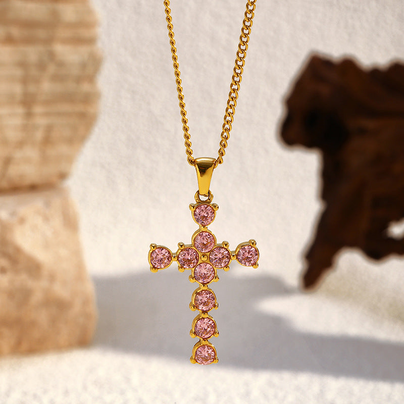 Wholesale Stainless Steel Cross Necklace Retro Necklace