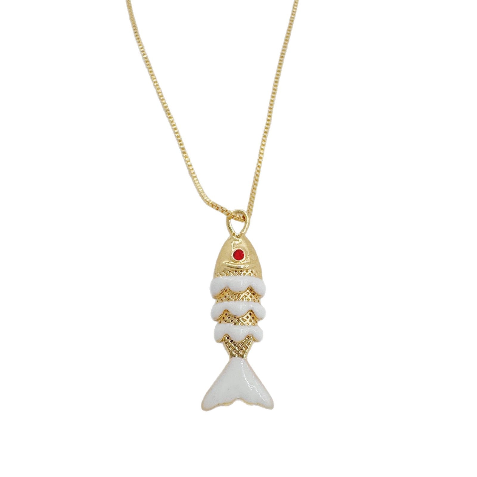 Wholesale Colorful Koi Carp Copper Gold Plated Necklace Fashion Jewelry Accessory Boutique Resale