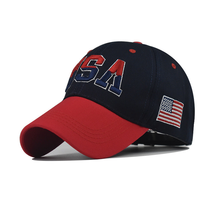 Wholesale Large Embroidered Cotton American Flag Baseball Cap