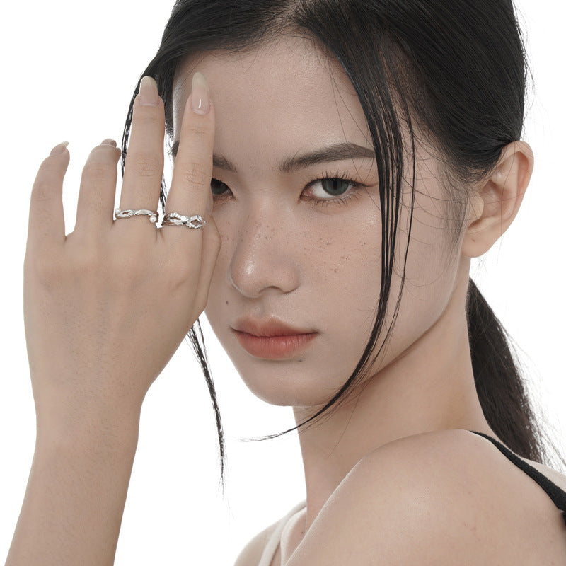 Wholesale  Sterling Silver Hollow Broken Ring