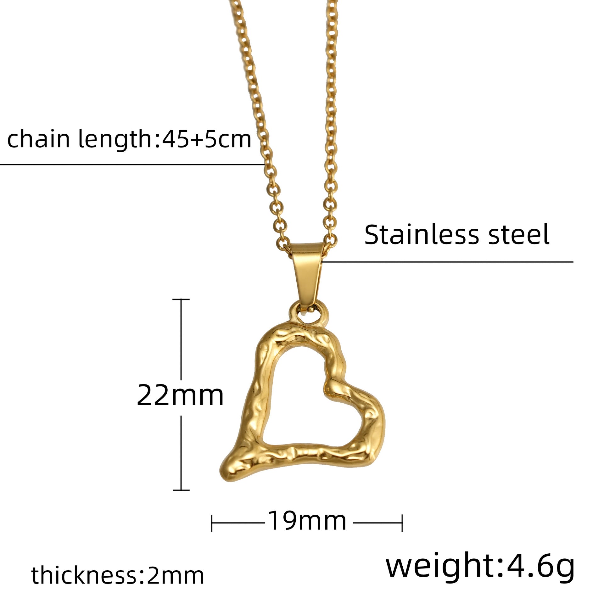 Wholesale exaggerated titanium steel heart necklace