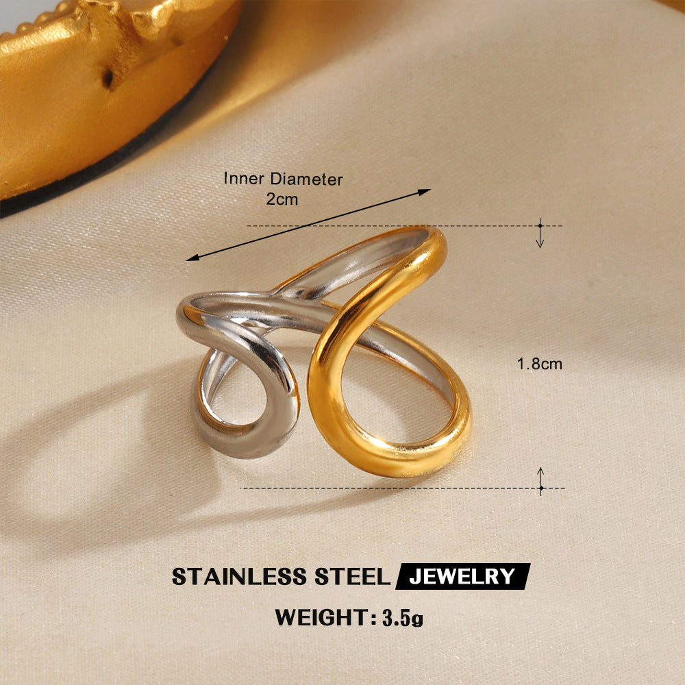 Wholesale Stainless Steel Contrast Color Ring for Women Fashion Accessory Everyday Wear