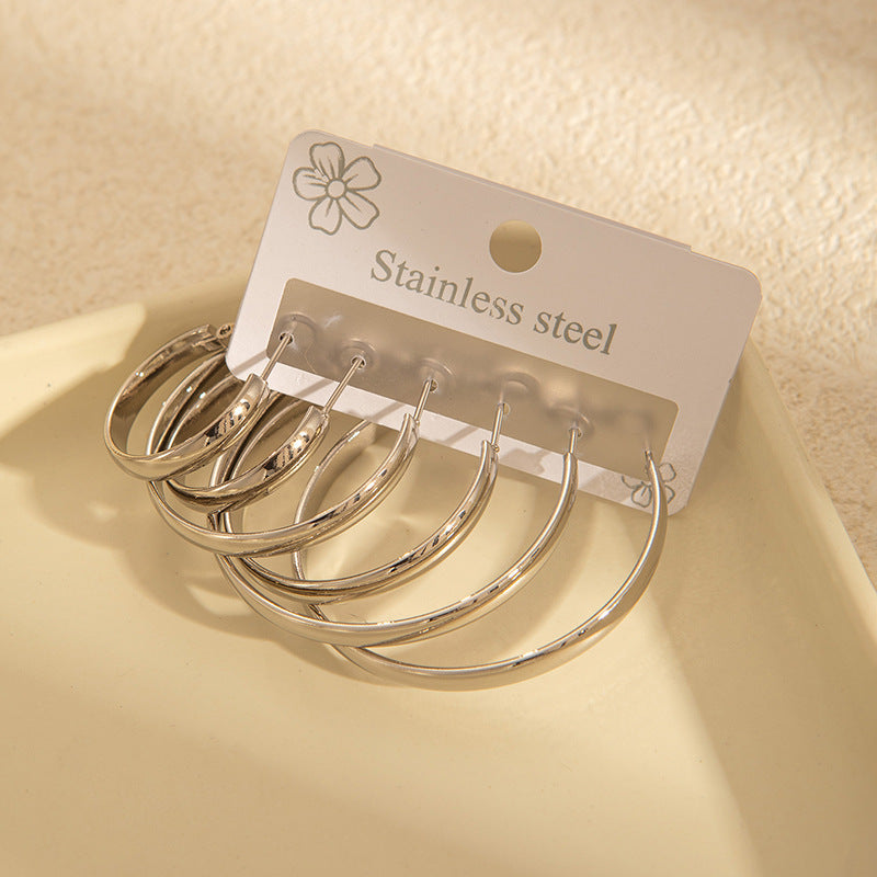 Wholesale Light Luxury Star Hoop Earrings for Women - Titanium Steel Electroplated,  Boutique Resale
