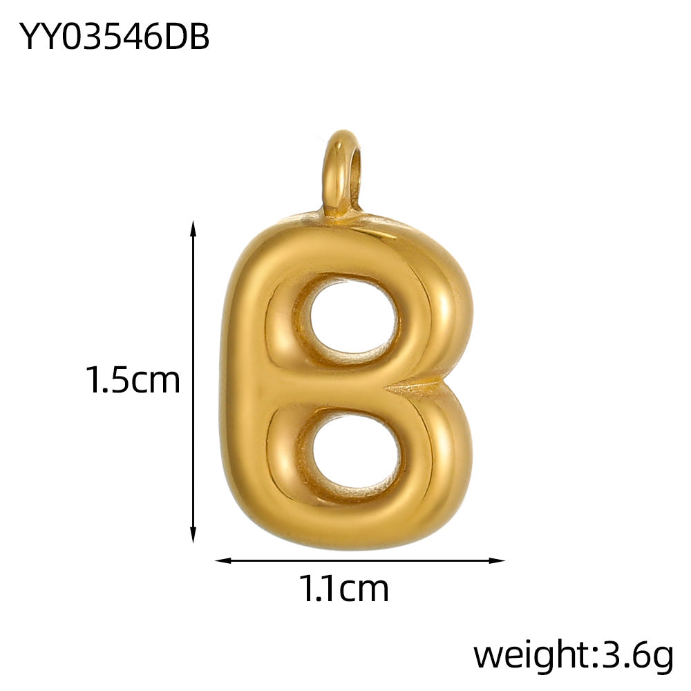 Wholesale Stainless steel bubble letter pendant necklace accessories