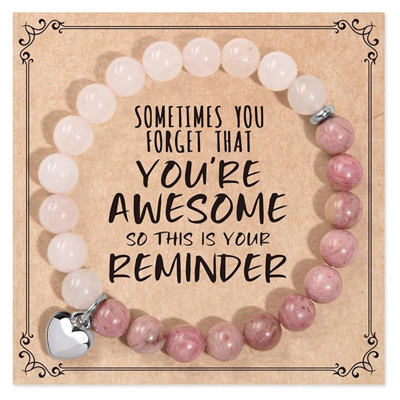 Wholesale Natural stone heart beaded bracelet