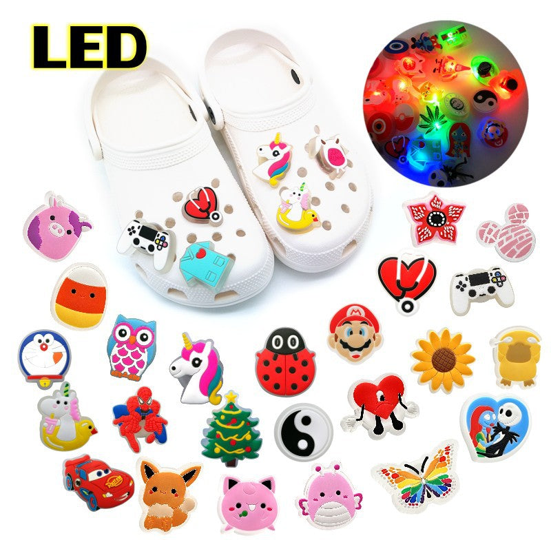 Wholesale 10pcs PVC Waterproof Cartoon LED Flashing Light Shoe Charms ACC-SC-YiBang008