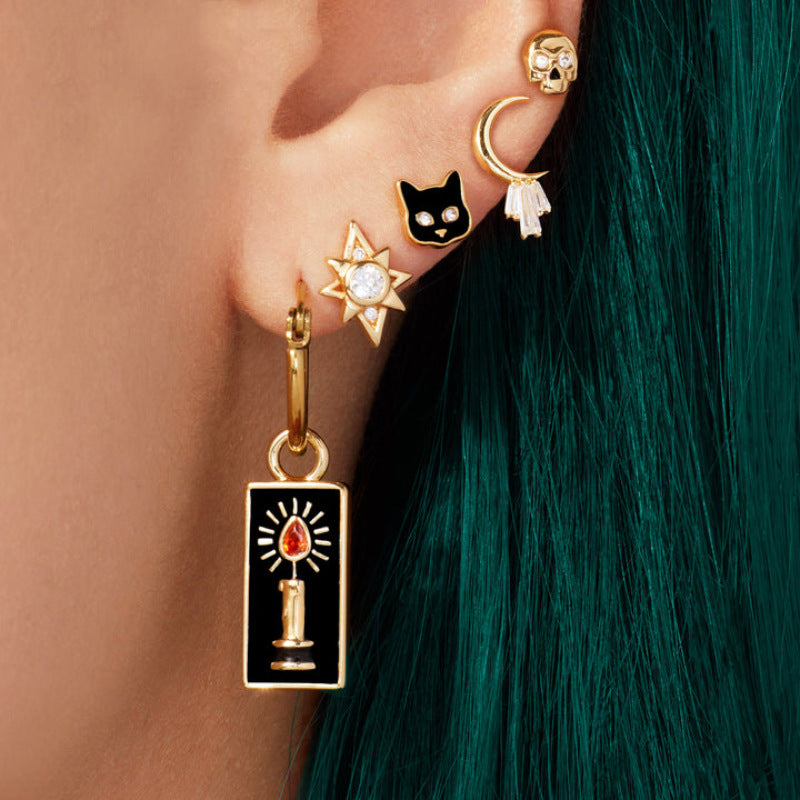 Wholesale Cool Skull Earrings Gothic Stainless Steel Earrings ACC-ES-XuanChi002