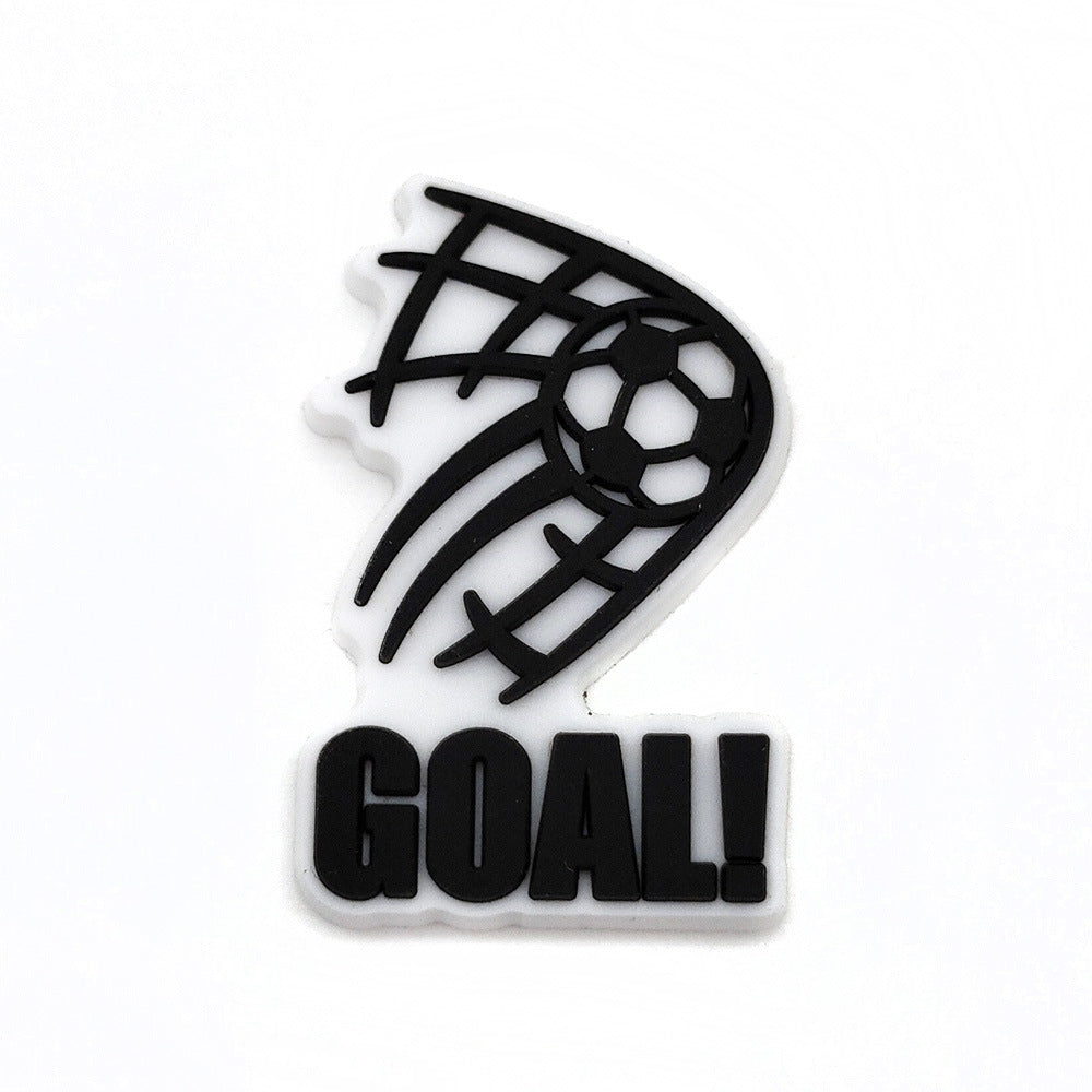 Wholesale 10pcs Football Sports Series Hole Shoe Flower Buckle Shoes Charms