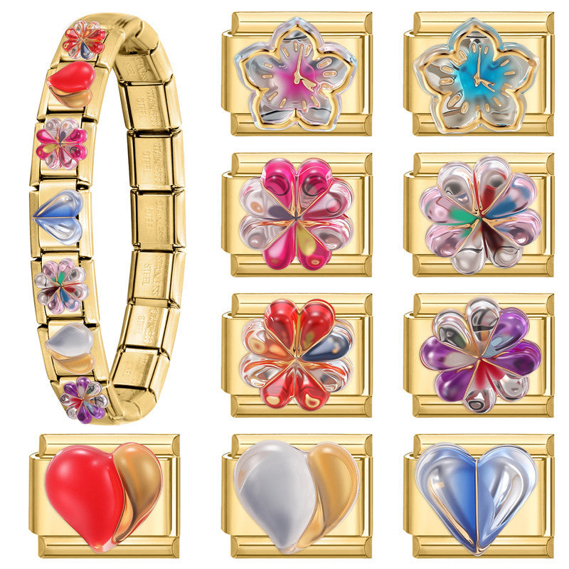 Wholesale Italian Charm Bracelet 9mm DIY Splicing Cute Creative Stainless Steel Composable Bracelet