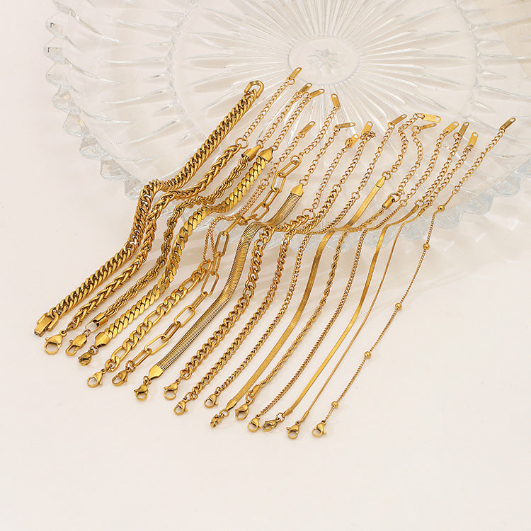 Wholesale Stainless steel plated 18K gold bracelet