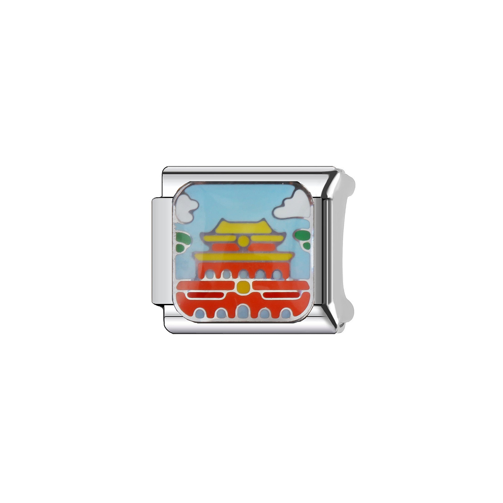 Wholesale  9mm Italian Charm Starter Bracelets DIY square Single Section Creative Stainless Steel Composable Bracelet