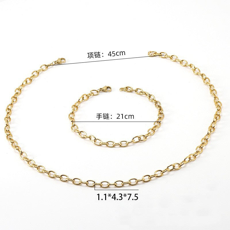 Wholesale Stainless steel electroplated pure chain necklace