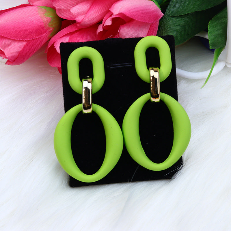 Wholesale Buckle Spray Paint Acrylic Fresh Earrings
