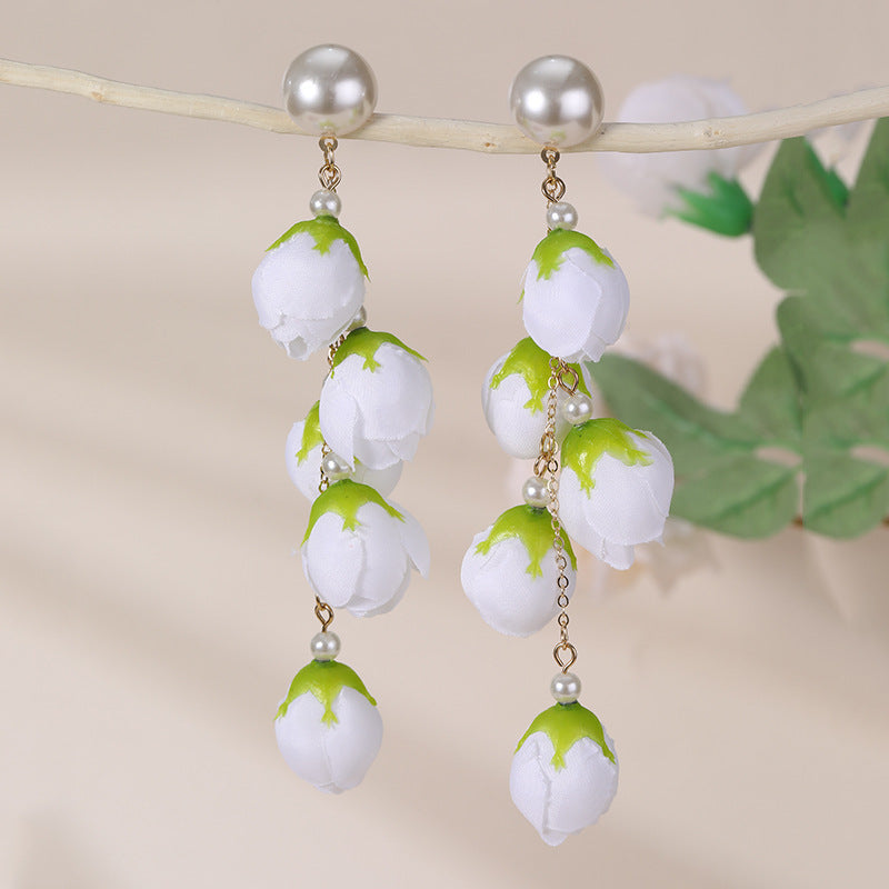 Wholesale  Long Elegant Fashion  Flower Earrings