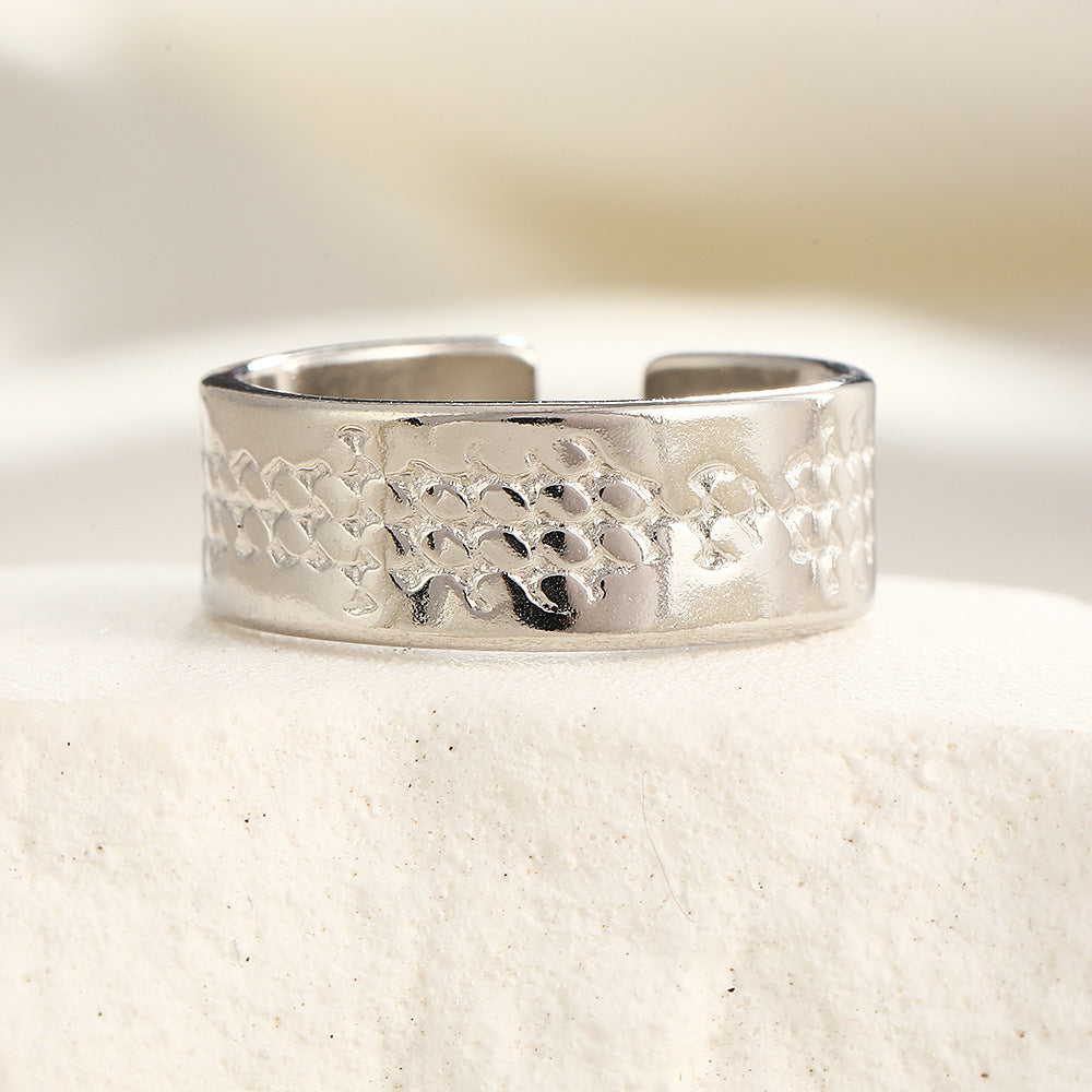 Wholesale Stainless Steel  Irregular Ring Line Ring Hollow Rings  ACC-RS-TaiMei006