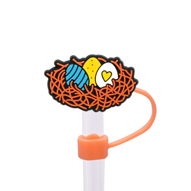 Wholesale Random 100pcs Easter Straw Cover 10MM Straw Tube Cap