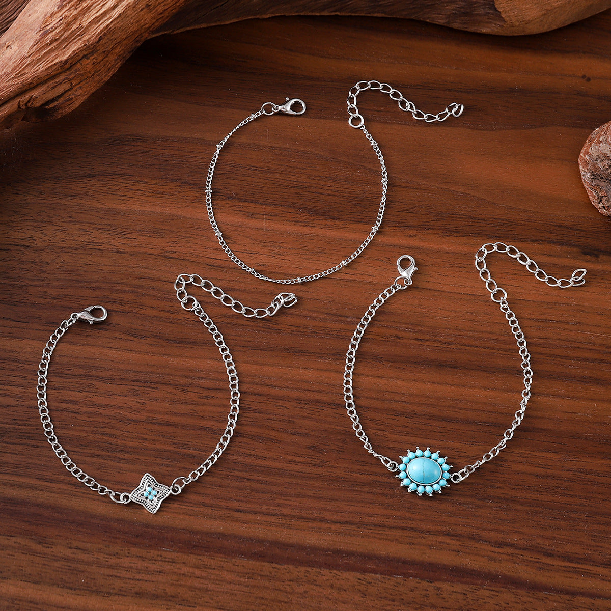 Wholesale Retro Bohemian Imitation Turquoise Bracelet,  Everyday Wear Fashion Accessory