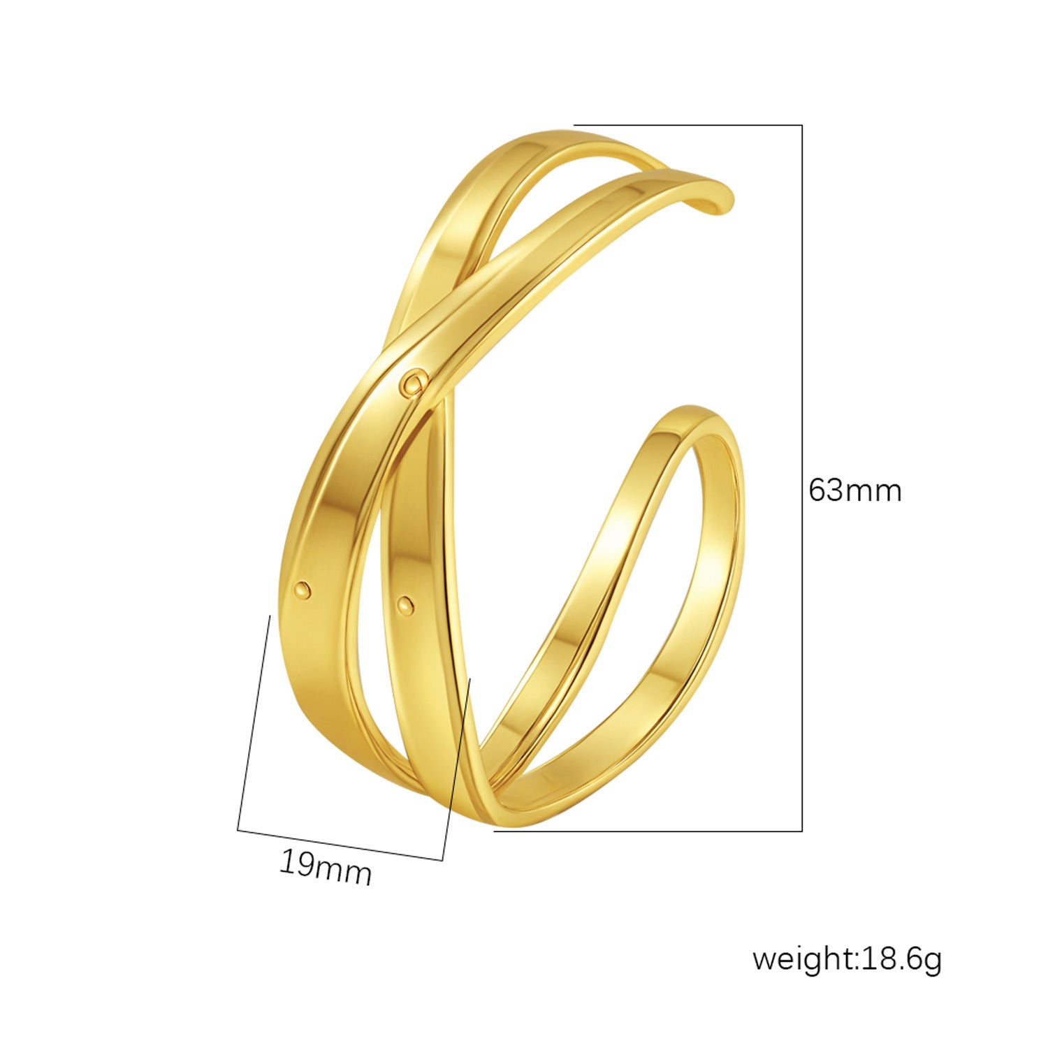 Wholesale Stainless Steel Open C Shape Bangle 18K Gold Plated Fashion Jewelry for Gift Boutique Resale
