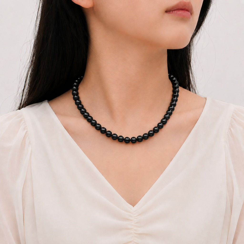 Wholesale Stylish White Faux Pearl Necklace For Women Elegant Cheongsam Collarbone Chain Gift Jewelry Accessory