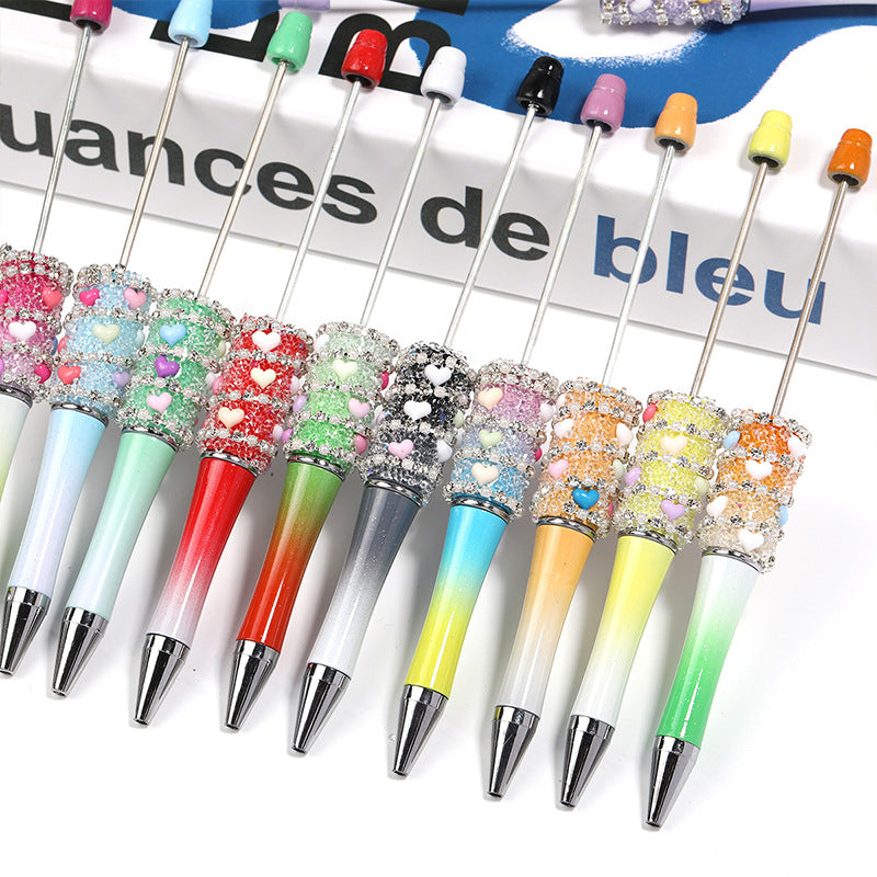 Wholesale 5pcs Beadable Pens Rhinestone DIY Love Chain Starry Sugar Pen ACC-PN-BLG007