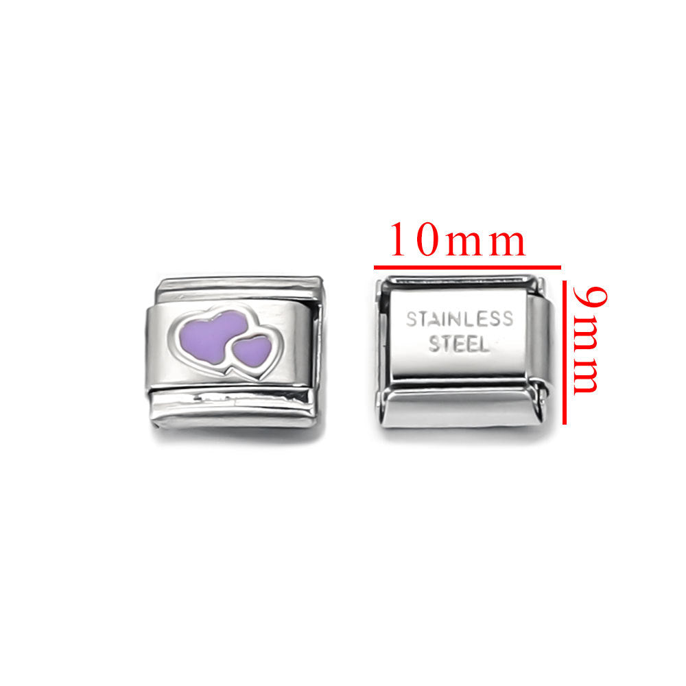 Wholesale 5pcs Italian Charm Bracelet 9mm DIY Splicing Cute Creative Stainless Steel Composable Bracelet