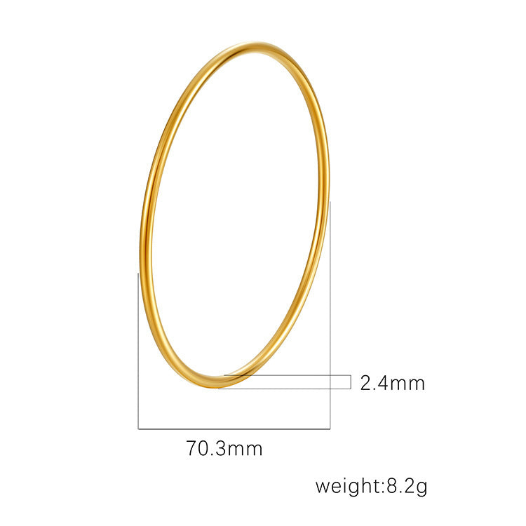 Wholesale Modern Minimalist Round Rhinestone Gold Plated Stainless Steel Bracelet