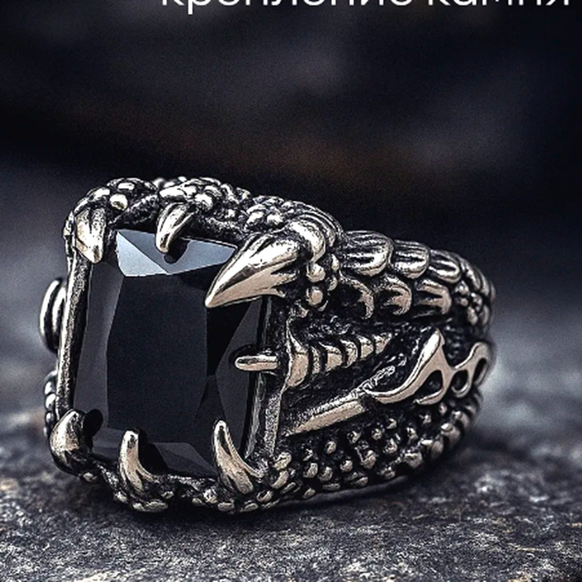 Wholesale Vintage Dragon Claw Men' s Adjustable Ring - Zinc Alloy Electroplated Red,  Fashion Accessory for Resale
