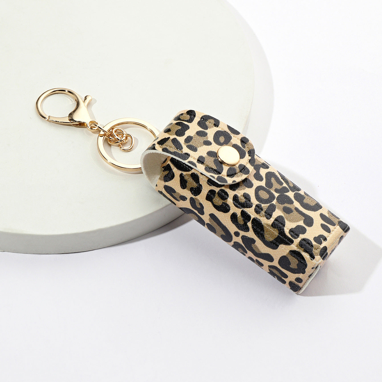 Wholesale Leopard Print Lipstick Bag Pu Leather Keychains ACC-KC-XTZ003