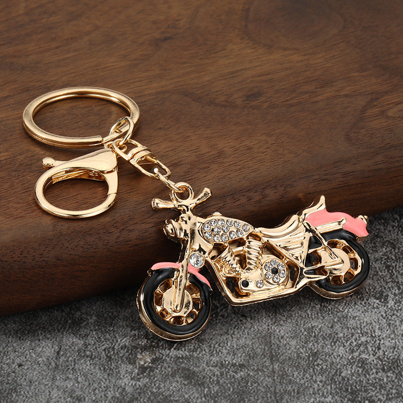 Wholesale Harley Motorcycle Keychain Zinc Alloy Rhinestone Decorative Car Key Accessory Gift for Men