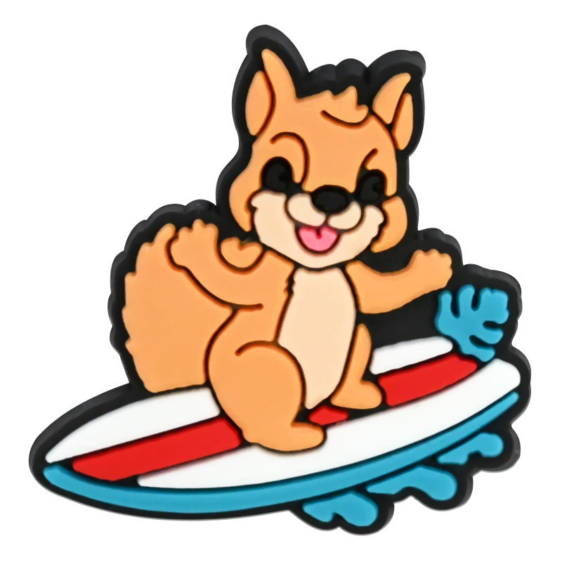 Decorazione casuale all'ingrosso della fibbia della scarpa in gomma morbida del PVC di serie del leopardo del fumetto da 100 pezzi