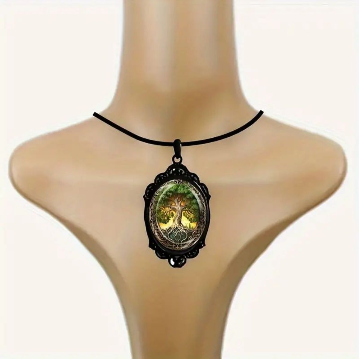 Wholesale  Vintage Gothic Tree of Life Oval Necklace