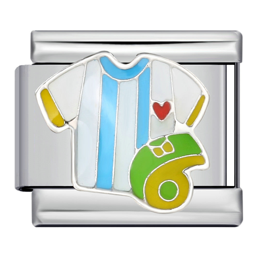 Wholesale Italian Charm Bracelet 9mm DIY Splicing Removable Ball Sports Element Stainless Steel Composable Bracelet