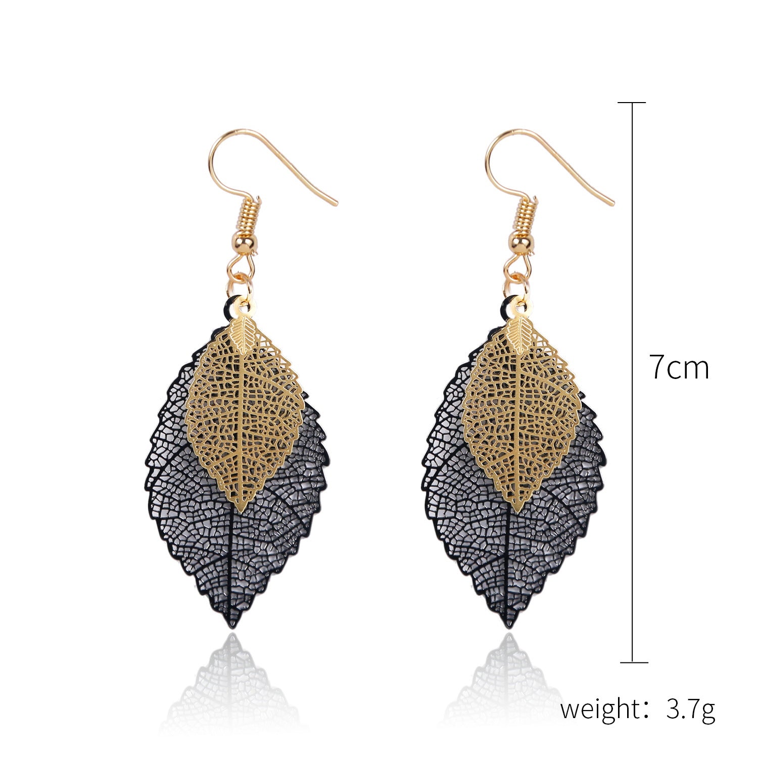 Wholesale  retro simple personalized niche leaf earrings
