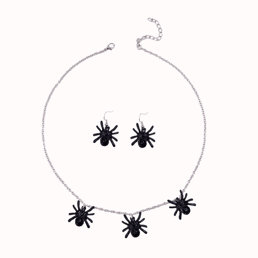 Wholesale Retro Gothic Black  Earrings And Necklace Set  Party Gift Zinc Alloy Jewelry For Resale