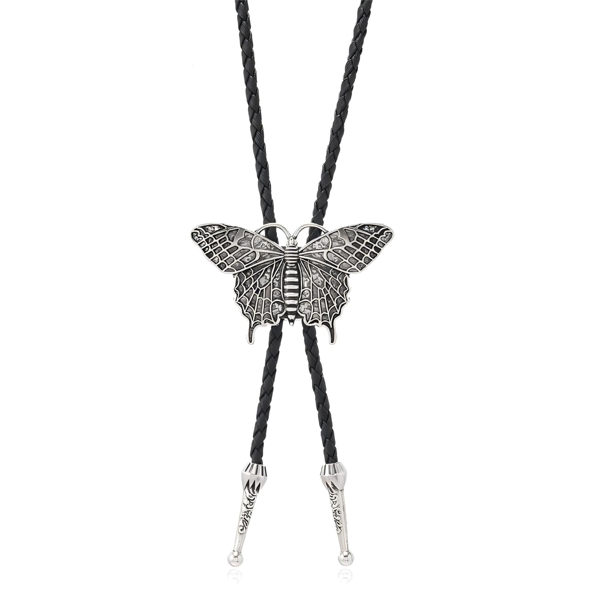 Wholesale PU leather woven rope bull head heart butterfly necklace